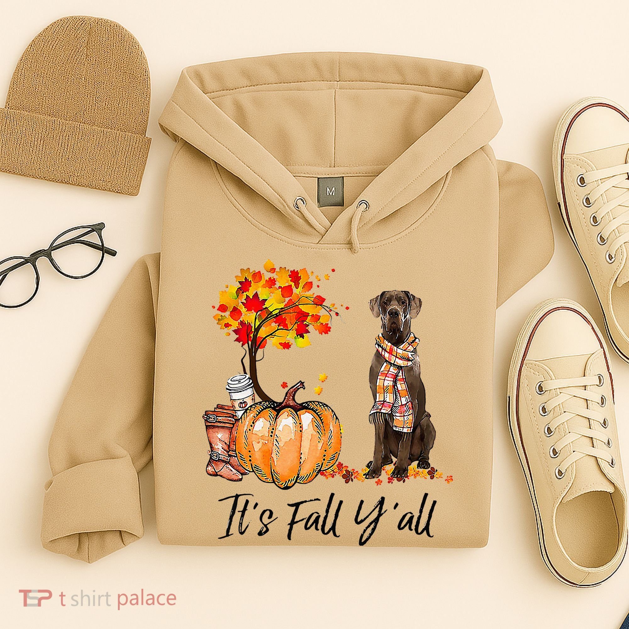It's Fall Y'all Great Dane Dog Lovers Thanksgiving Halloween Hoodie
