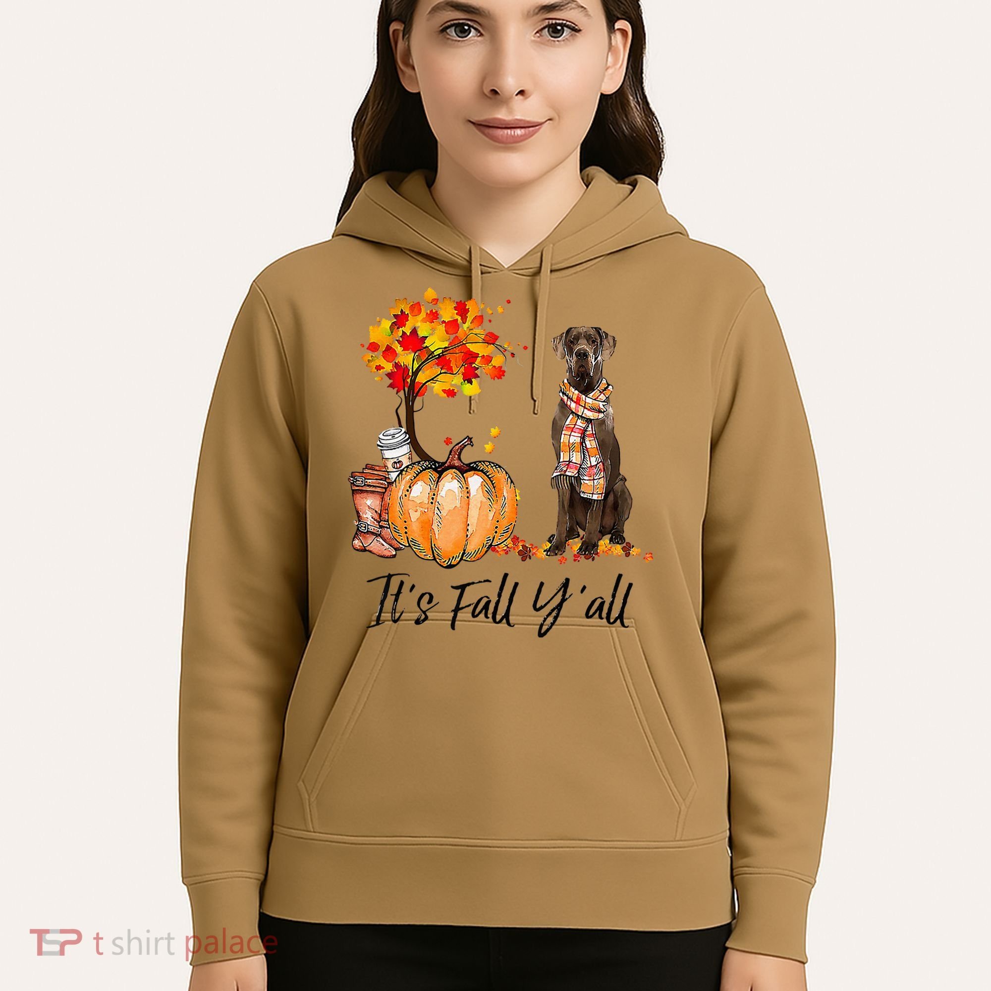 It's Fall Y'all Great Dane Dog Lovers Thanksgiving Halloween Hoodie