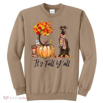 It's Fall Y'all Great Dane Dog Lovers Thanksgiving Halloween Sweatshirt
