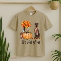 It's Fall Y'all Great Dane Dog Lovers Thanksgiving Halloween T-Shirt thumb 2