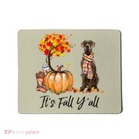 It's Fall Y'all Great Dane Dog Lovers Thanksgiving Halloween Mousepad thumb 0