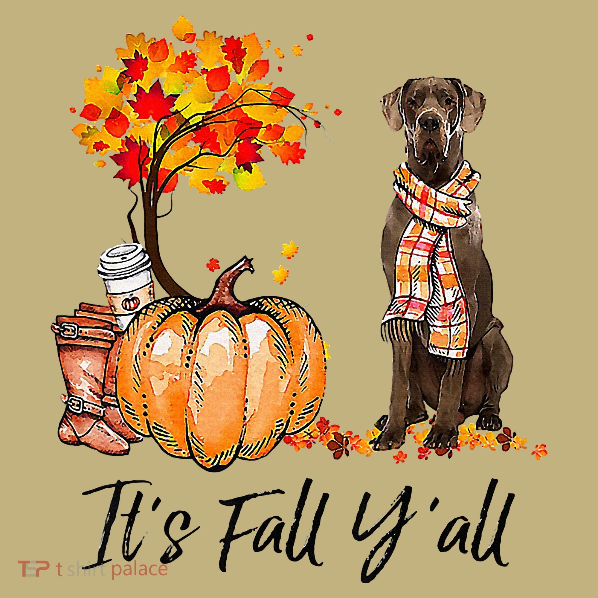 It's Fall Y'all Great Dane Dog Lovers Thanksgiving Halloween Mousepad