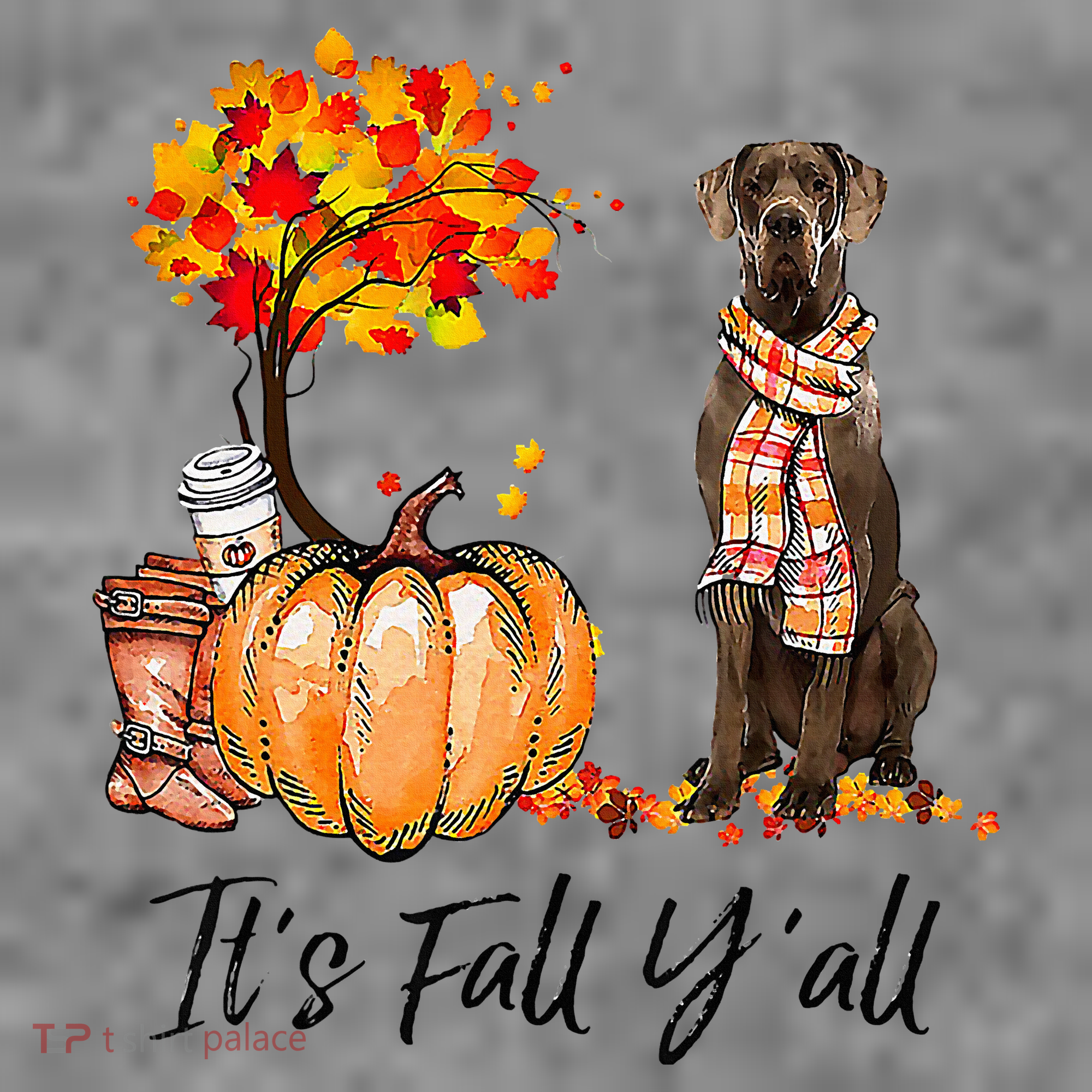 It's Fall Y'all Great Dane Dog Lovers Thanksgiving Halloween Toddler Hoodie