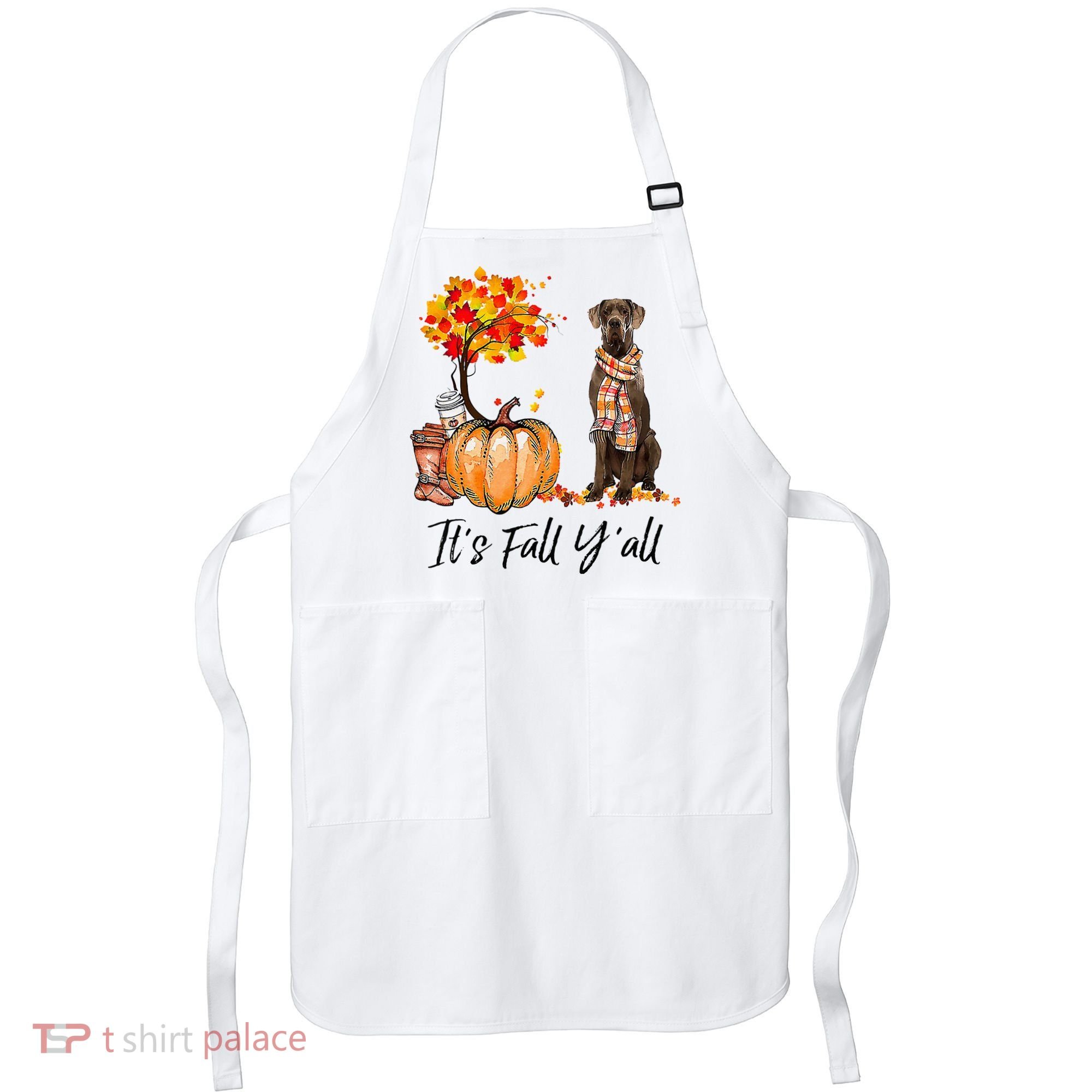 It's Fall Y'all Great Dane Dog Lovers Thanksgiving Halloween Apron