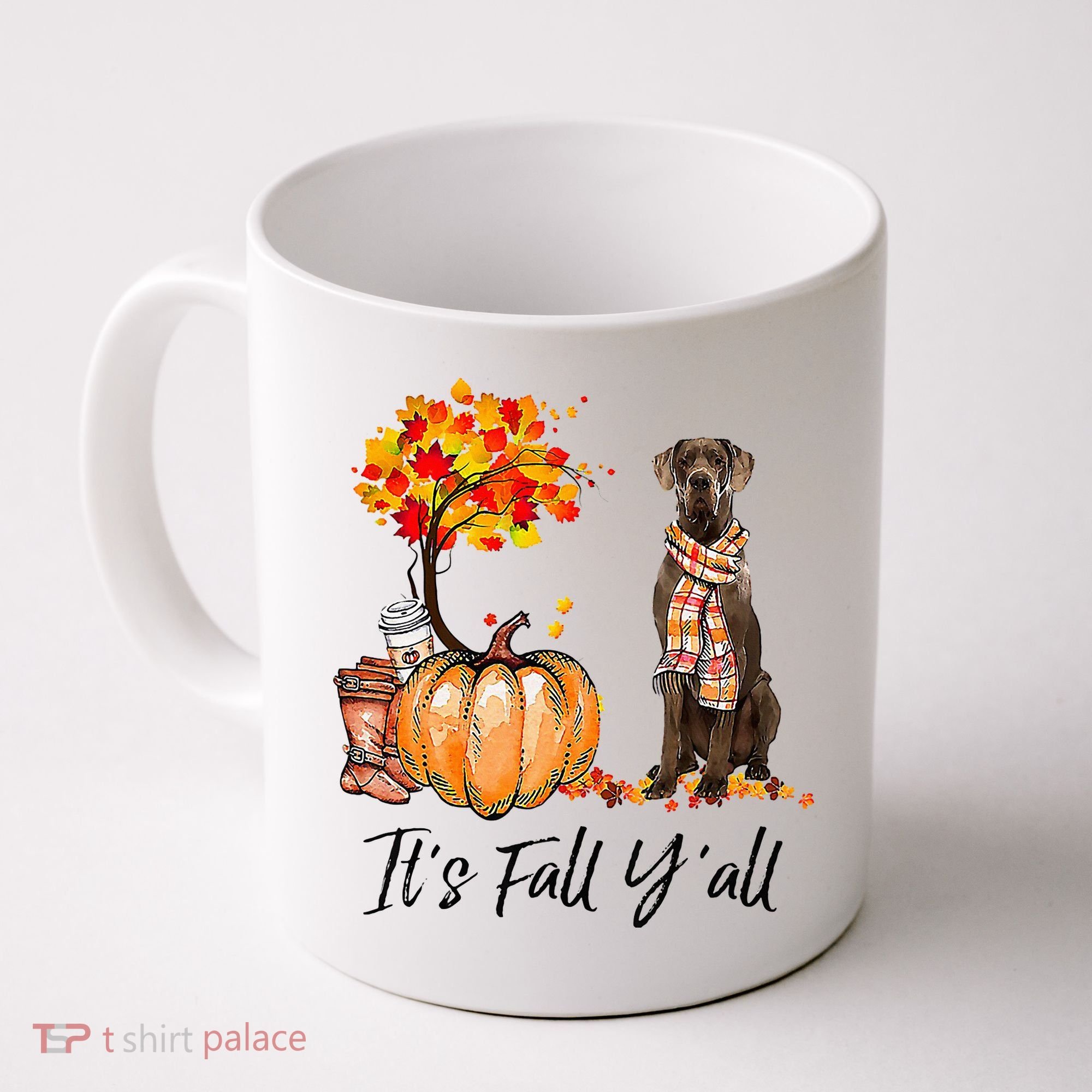 It's Fall Y'all Great Dane Dog Lovers Thanksgiving Halloween Coffee Mug