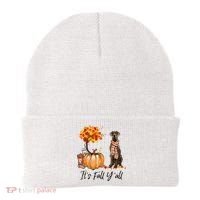 It's Fall Y'all Great Dane Dog Lovers Thanksgiving Halloween Beanie thumb 0