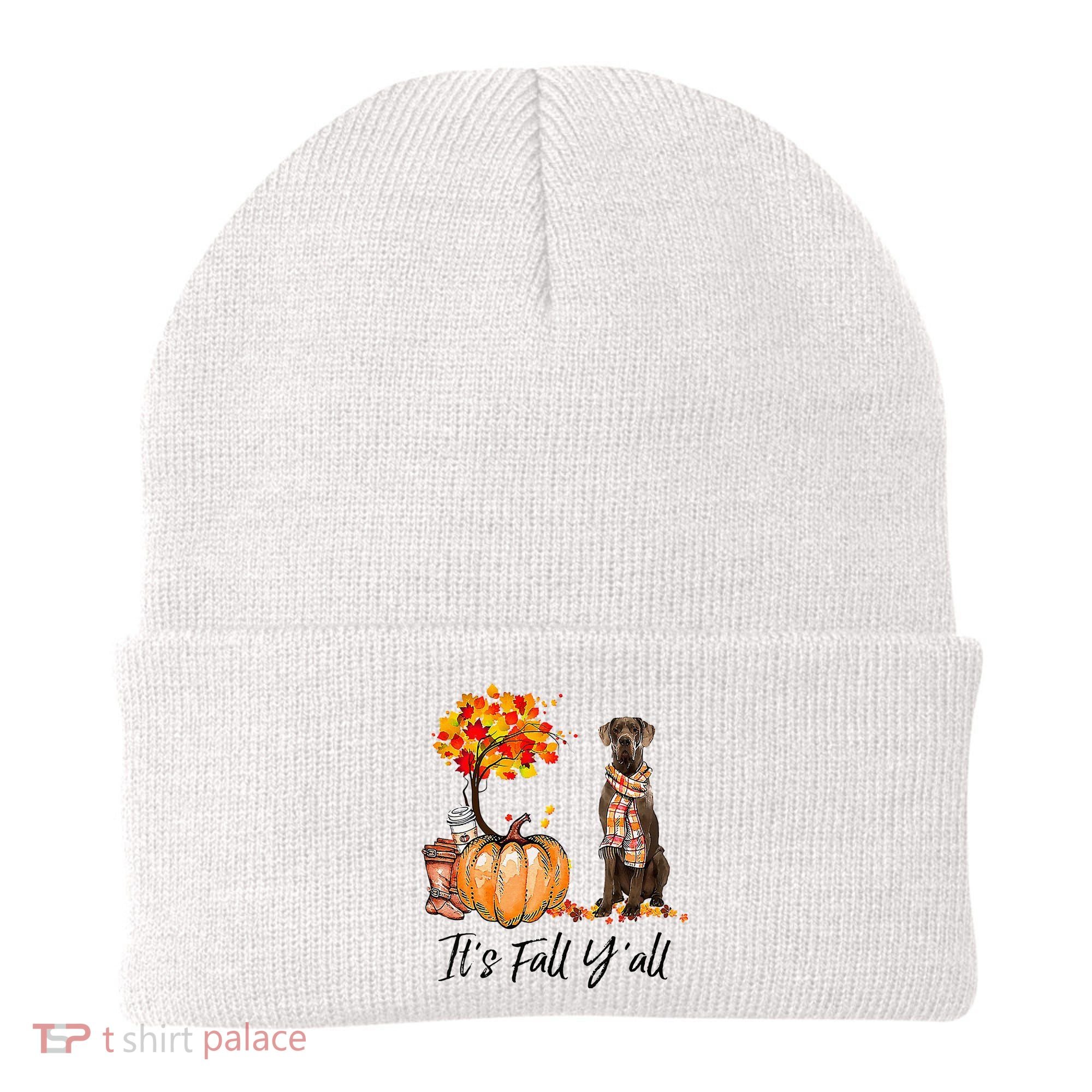 It's Fall Y'all Great Dane Dog Lovers Thanksgiving Halloween Beanie
