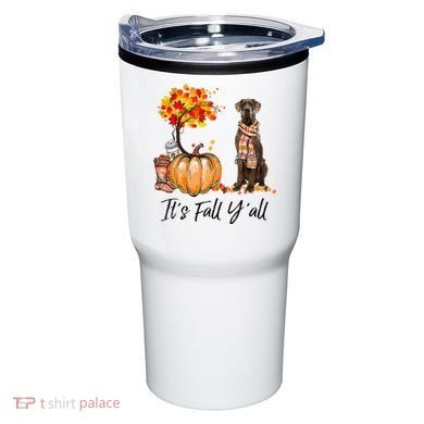 It's Fall Y'all Great Dane Dog Lovers Thanksgiving Halloween Tumbler