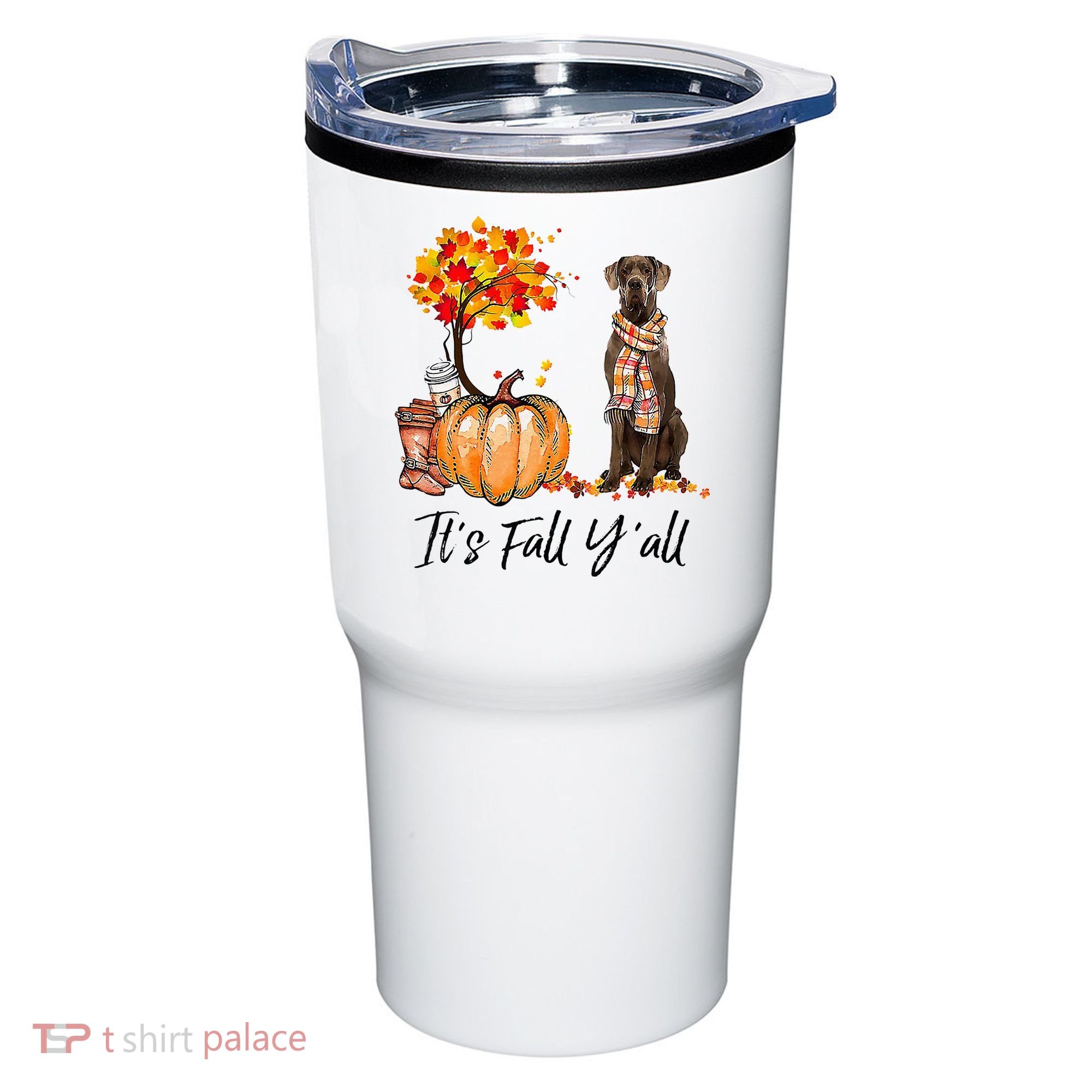 It's Fall Y'all Great Dane Dog Lovers Thanksgiving Halloween Tumbler