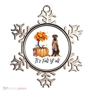 It's Fall Y'all Great Dane Dog Lovers Thanksgiving Halloween Ornament