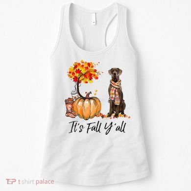 It's Fall Y'all Great Dane Dog Lovers Thanksgiving Halloween Women's Tank Top
