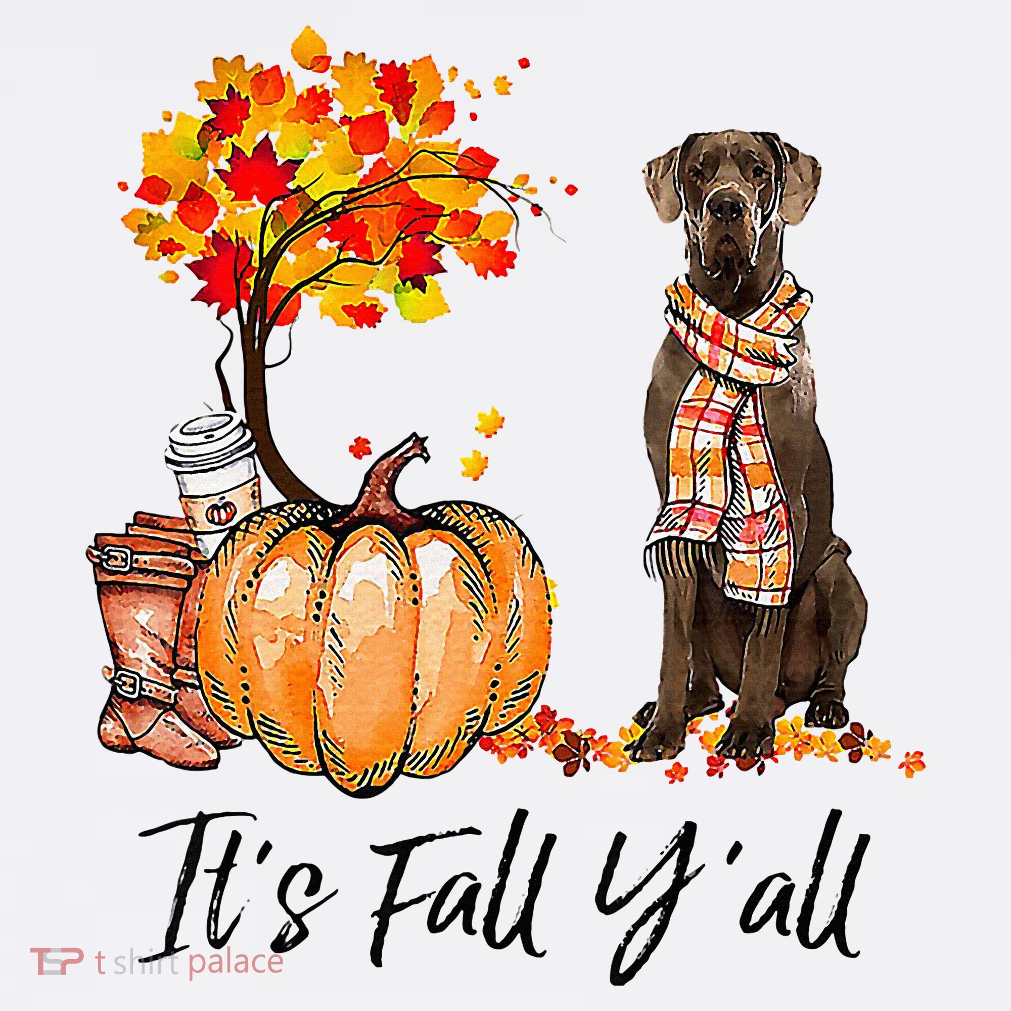 It's Fall Y'all Great Dane Dog Lovers Thanksgiving Halloween Women's Tank Top