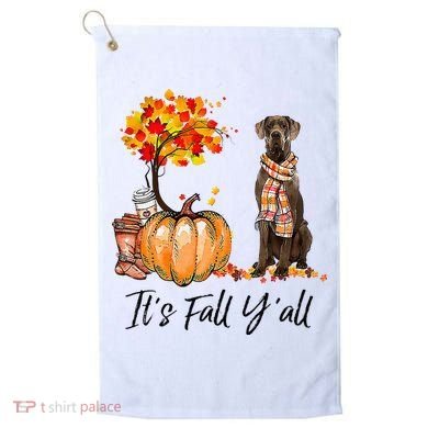 It's Fall Y'all Great Dane Dog Lovers Thanksgiving Halloween Golf Towel