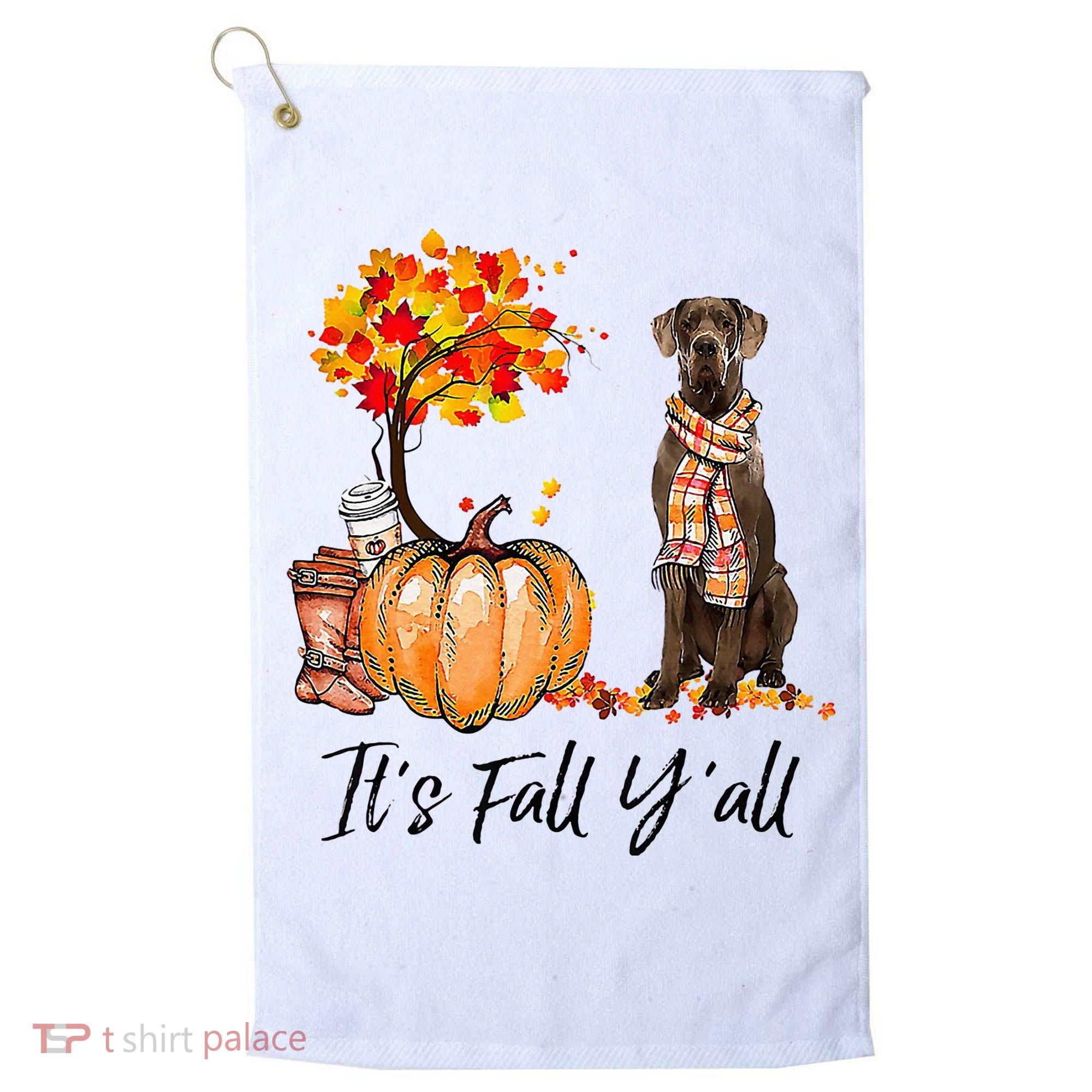 It's Fall Y'all Great Dane Dog Lovers Thanksgiving Halloween Golf Towel