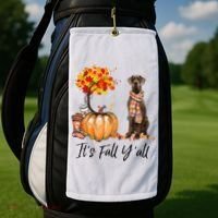 It's Fall Y'all Great Dane Dog Lovers Thanksgiving Halloween Golf Towel thumb 2