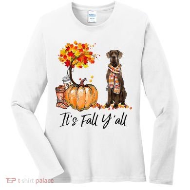 It's Fall Y'all Great Dane Dog Lovers Thanksgiving Halloween Women's Long Sleeve Shirt