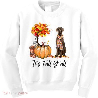 It's Fall Y'all Great Dane Dog Lovers Thanksgiving Halloween Kids Sweatshirt