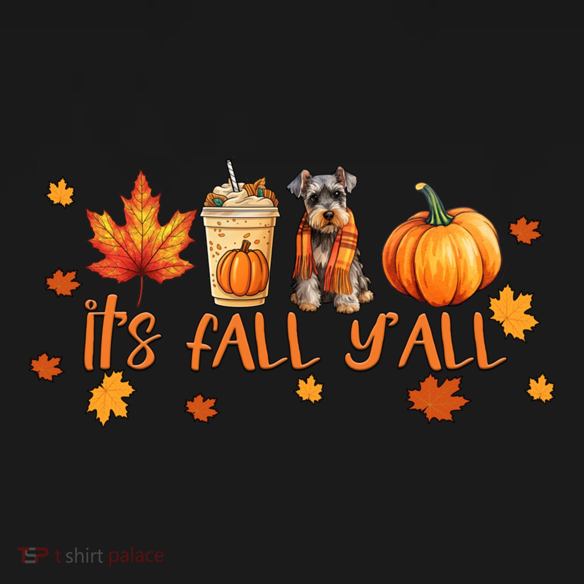 ItS Fall YAll Pumpkin Spice Latte Dog Miniature Schnauzer Funny Gift Women's Hoodie