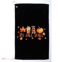 ItS Fall YAll Pumpkin Spice Latte Dog Miniature Schnauzer Funny Gift Golf Towel thumb 0