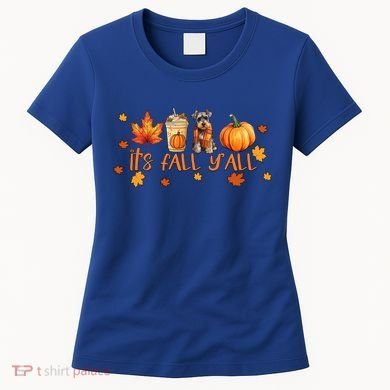 ItS Fall YAll Pumpkin Spice Latte Dog Miniature Schnauzer Funny Gift Women's T-Shirt