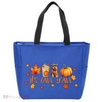 ItS Fall YAll Pumpkin Spice Latte Dog Miniature Schnauzer Funny Gift Tote Bag thumb 0