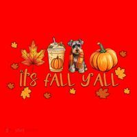 ItS Fall YAll Pumpkin Spice Latte Dog Miniature Schnauzer Funny Gift Santa Hat thumb 1