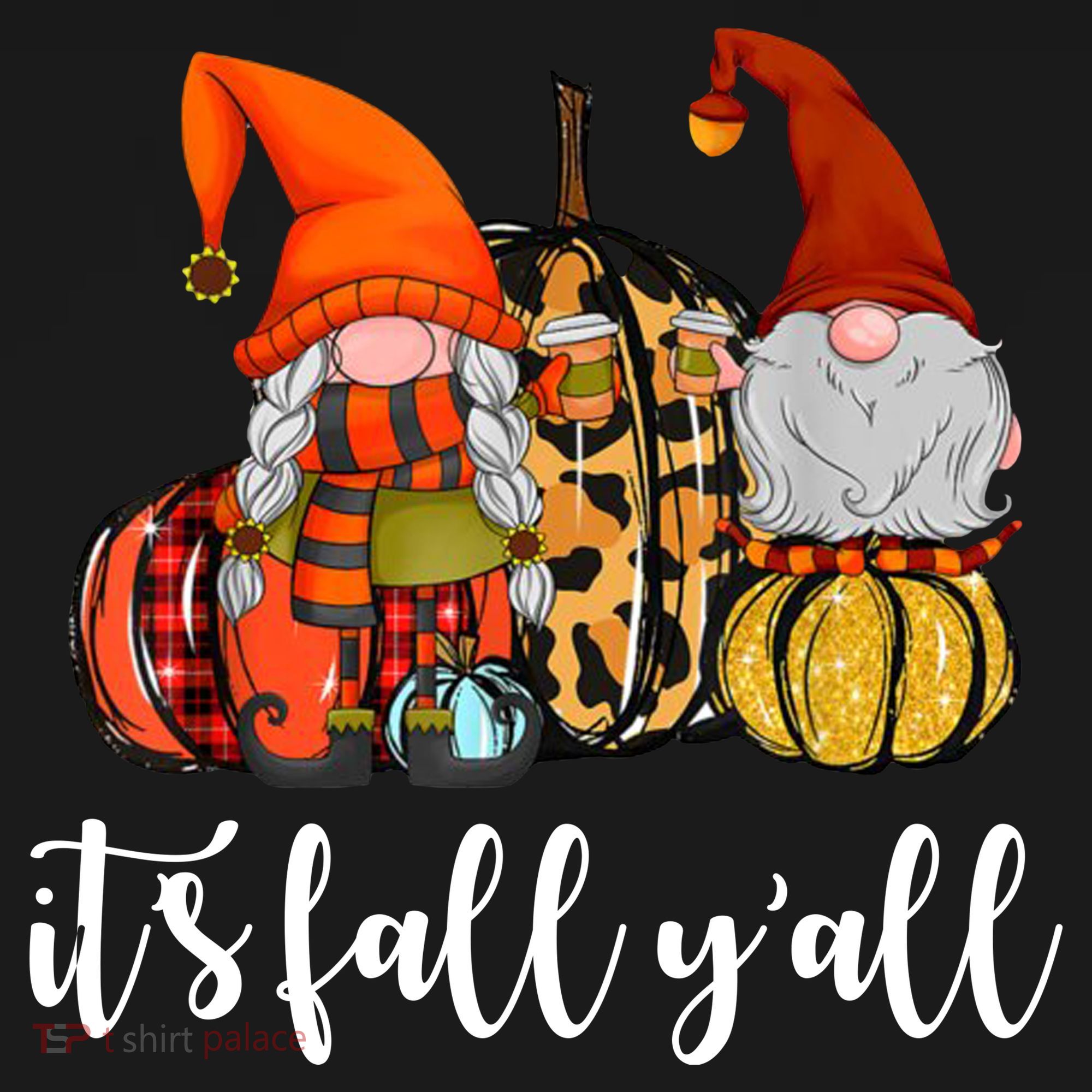 It's Fall Y'all Autumn Leaves Gnomes Fall Funny Doggie Tank