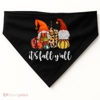 It's Fall Y'all Autumn Leaves Gnomes Fall Funny USA-Made Doggie Bandana thumb 0