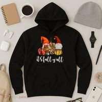 It's Fall Y'all Autumn Leaves Gnomes Fall Funny Hoodie thumb 3