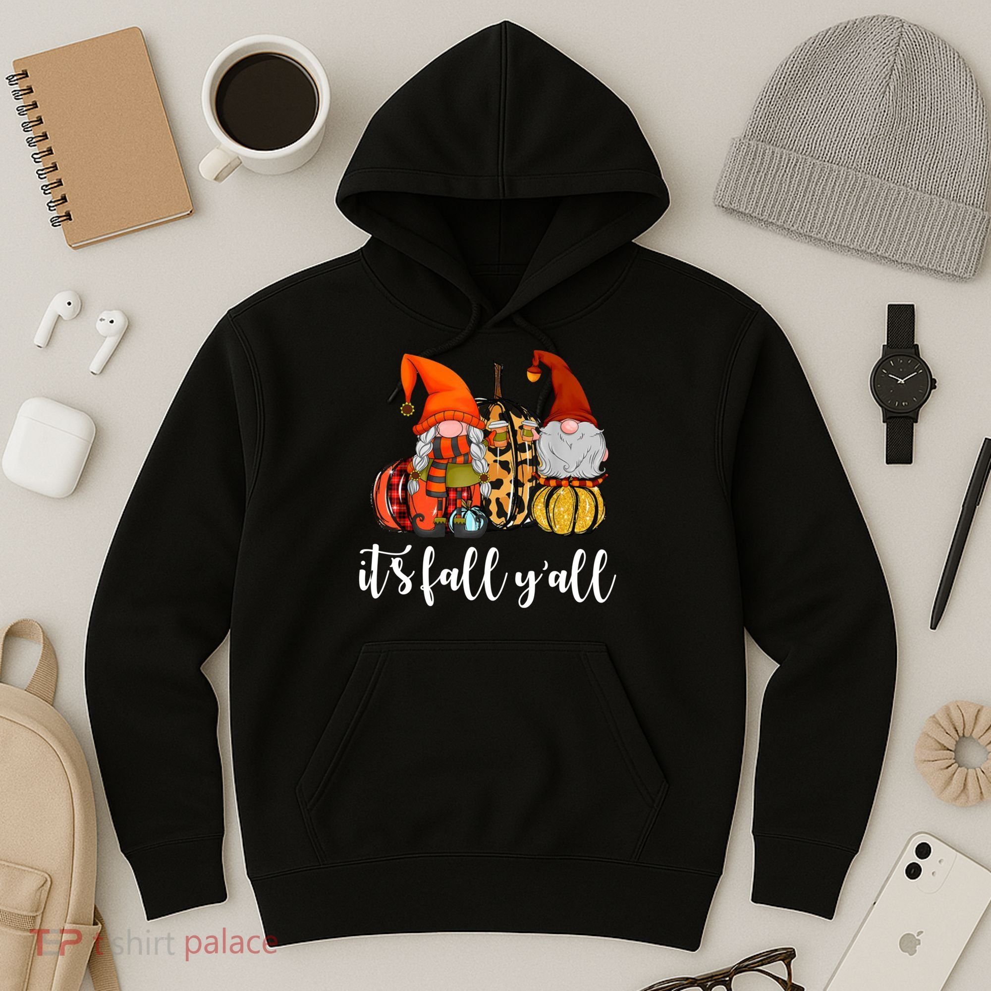 It's Fall Y'all Autumn Leaves Gnomes Fall Funny Hoodie