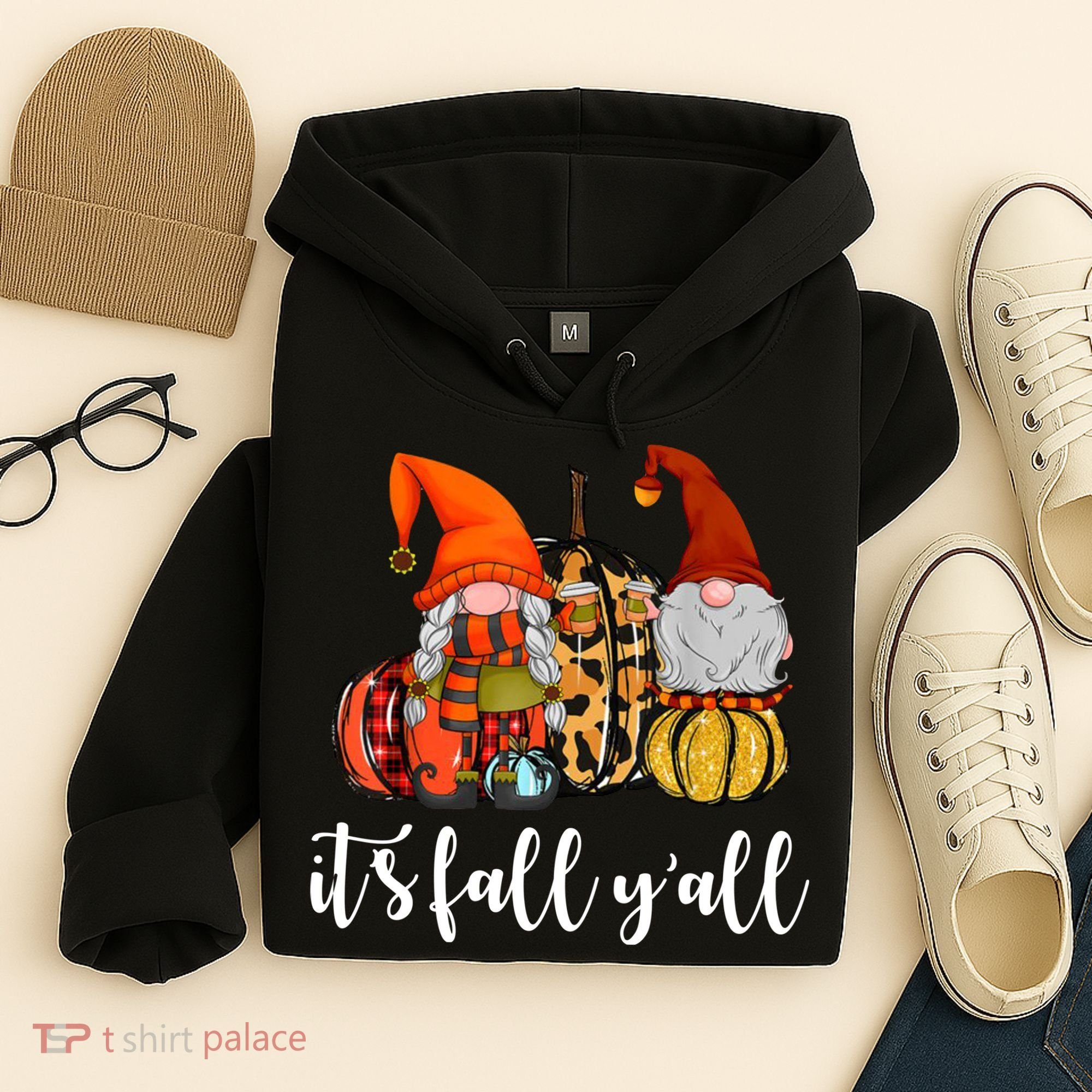 It's Fall Y'all Autumn Leaves Gnomes Fall Funny Hoodie