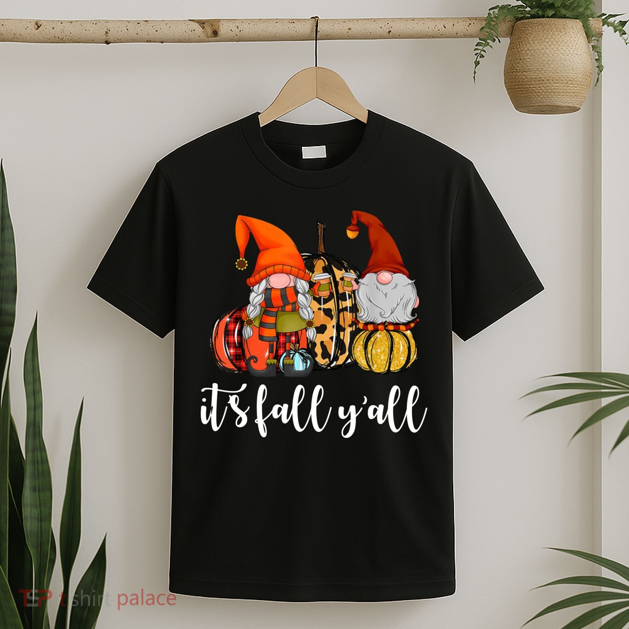 It's Fall Y'all Autumn Leaves Gnomes Fall Funny T-Shirt