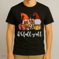 It's Fall Y'all Autumn Leaves Gnomes Fall Funny T-Shirt thumb 3