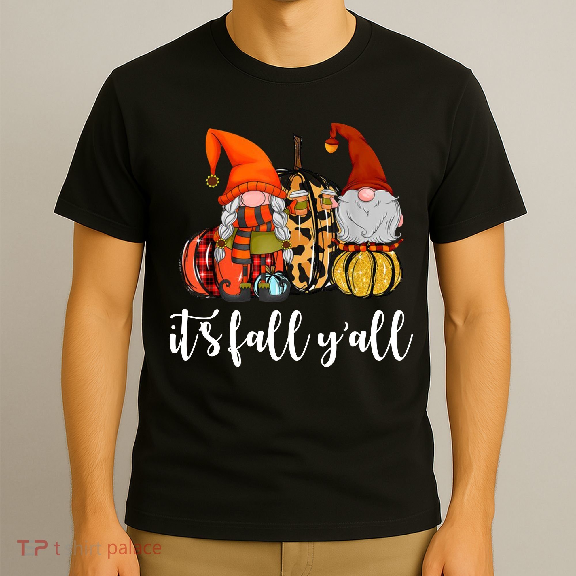 It's Fall Y'all Autumn Leaves Gnomes Fall Funny T-Shirt