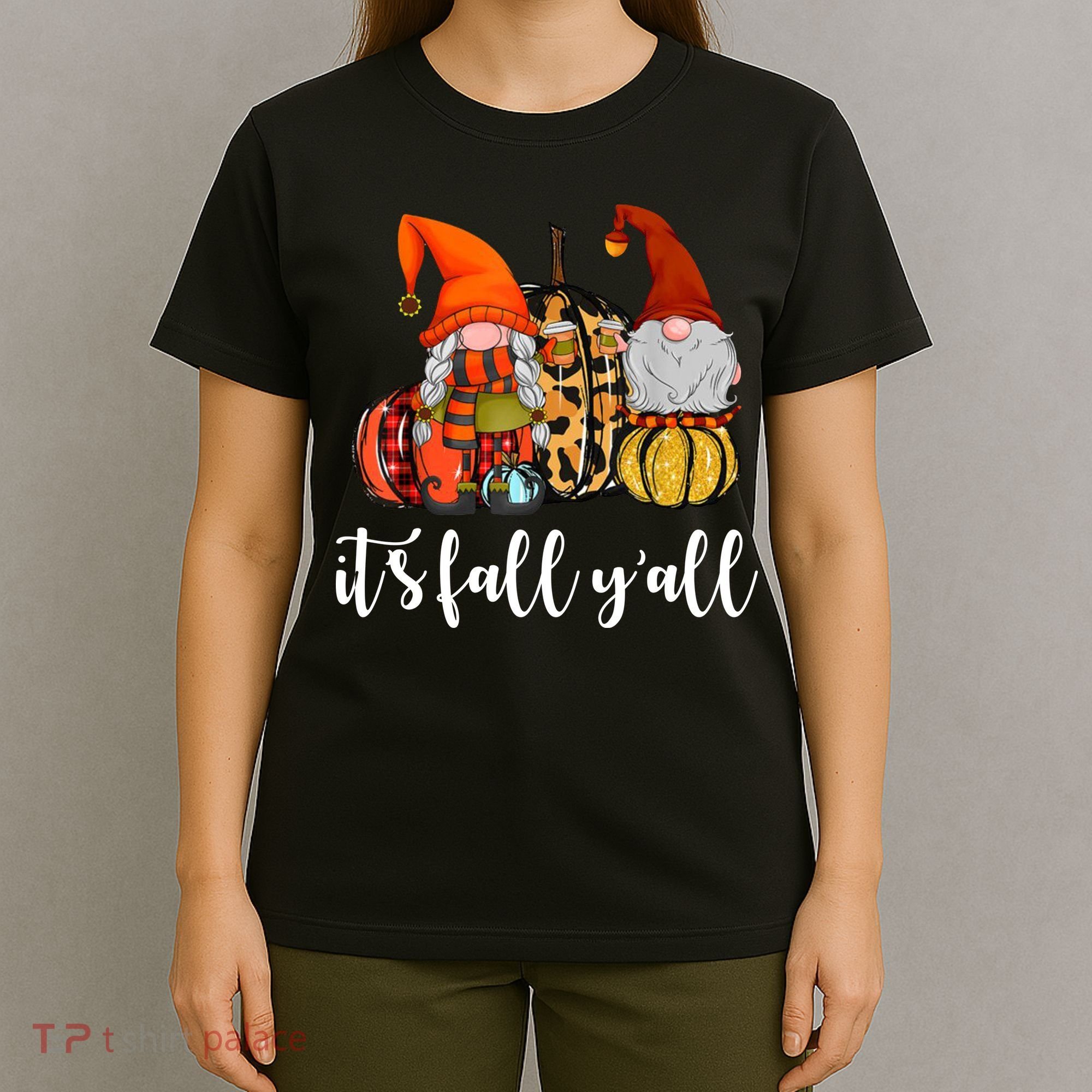 It's Fall Y'all Autumn Leaves Gnomes Fall Funny T-Shirt