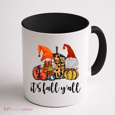 It's Fall Y'all Autumn Leaves Gnomes Fall Funny Coffee Mug back