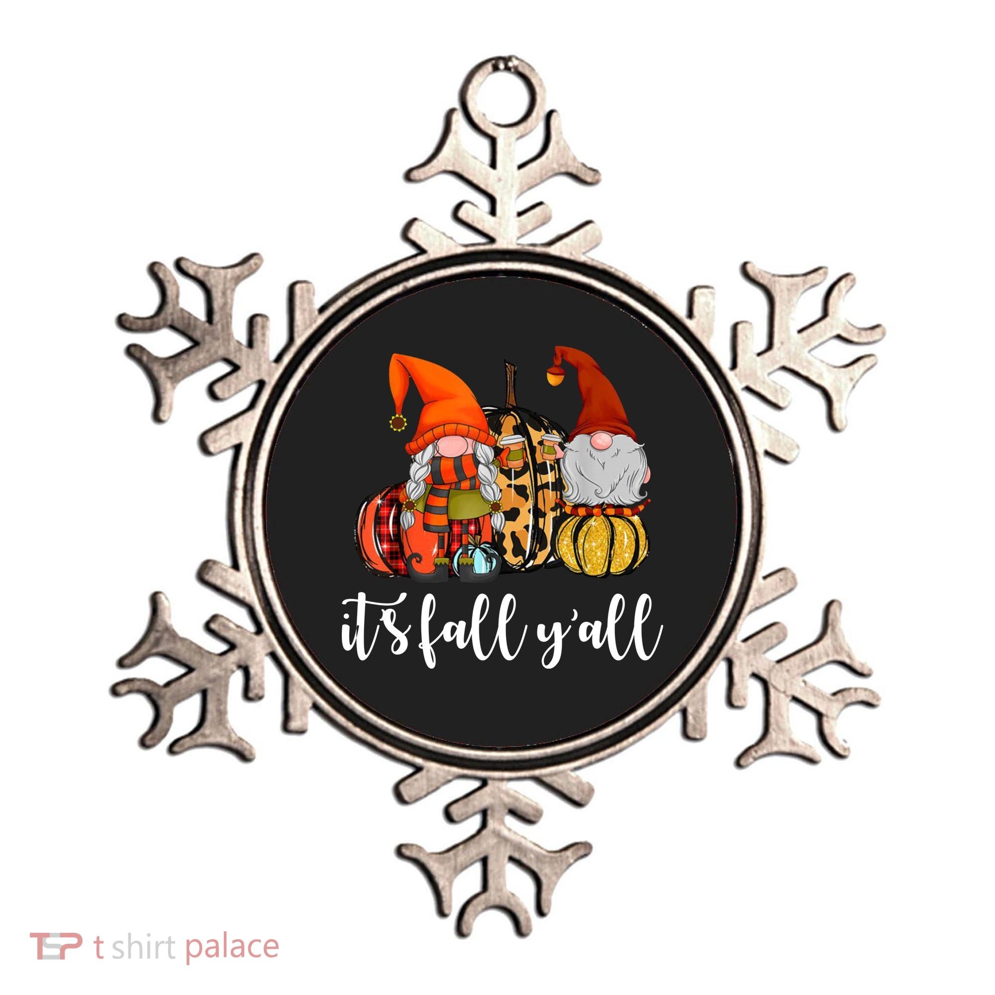 It's Fall Y'all Autumn Leaves Gnomes Fall Funny Ornament