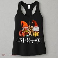 It's Fall Y'all Autumn Leaves Gnomes Fall Funny Women's Tank Top thumb 3