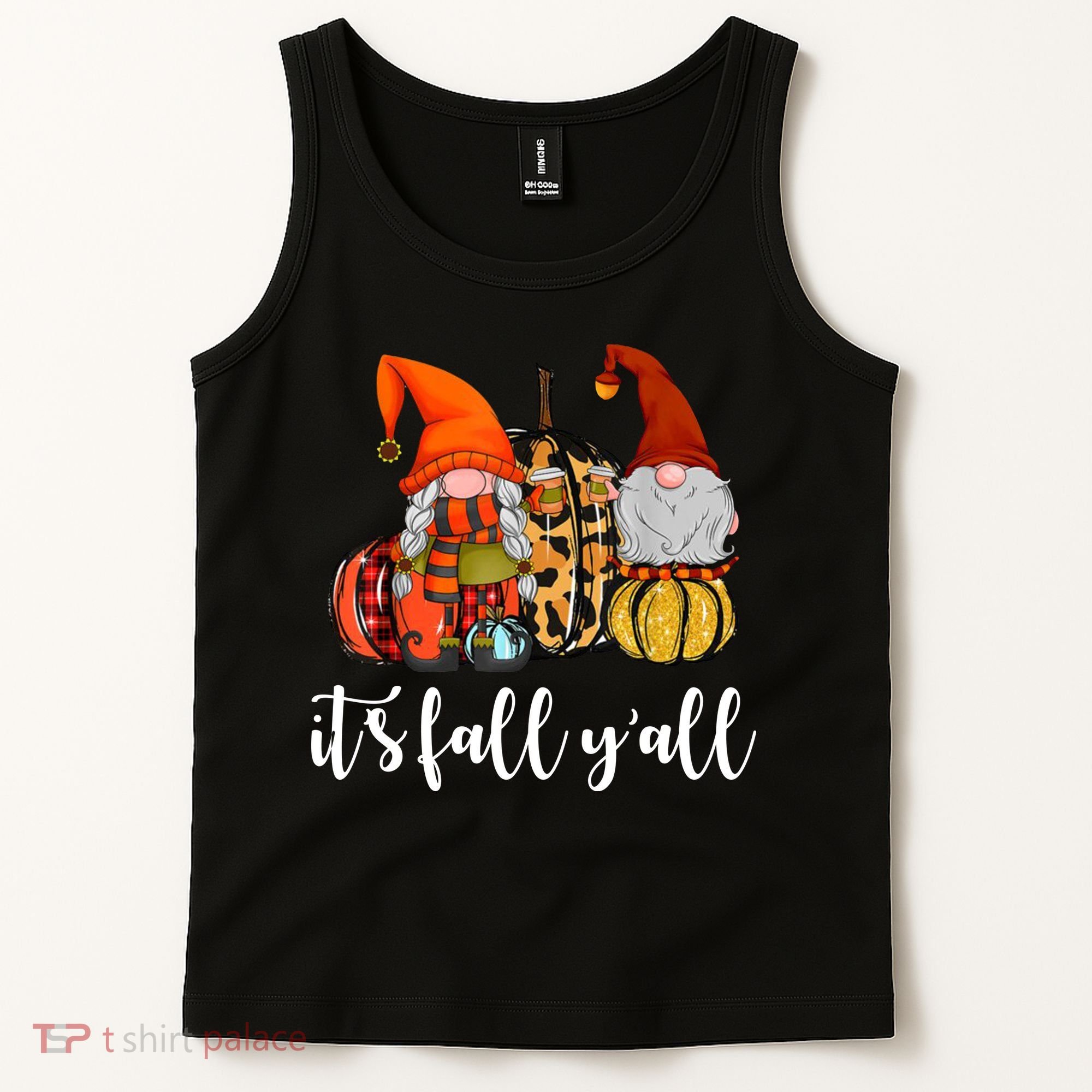 It's Fall Y'all Autumn Leaves Gnomes Fall Funny Tank Top