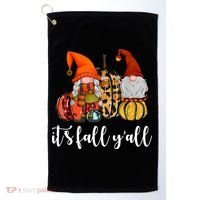 It's Fall Y'all Autumn Leaves Gnomes Fall Funny Golf Towel thumb 0