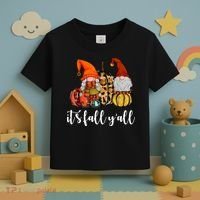 It's Fall Y'all Autumn Leaves Gnomes Fall Funny Toddler T-Shirt thumb 3