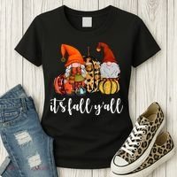 It's Fall Y'all Autumn Leaves Gnomes Fall Funny Women's T-Shirt thumb 3