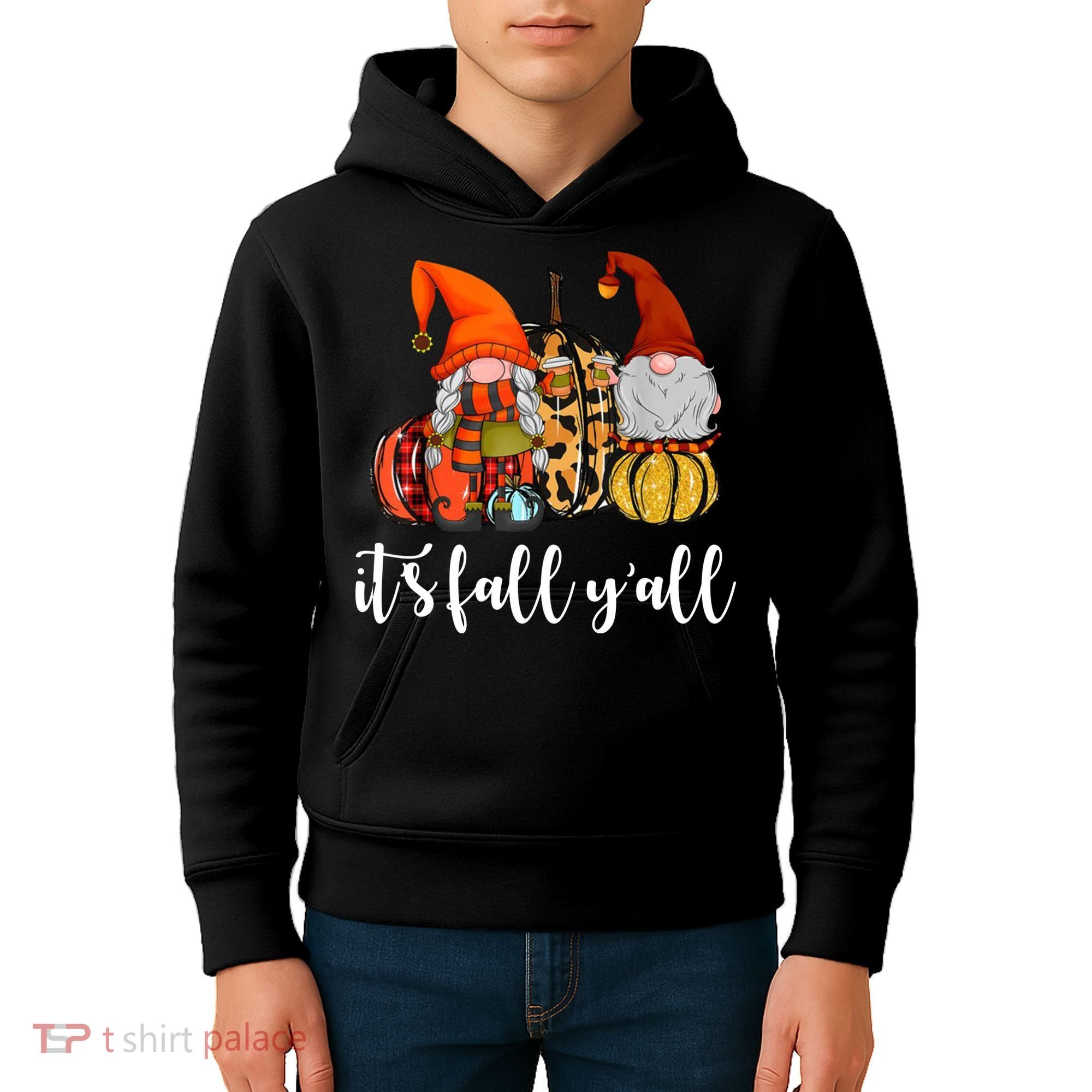 It's Fall Y'all Autumn Leaves Gnomes Fall Funny Kids Hoodie