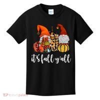 It's Fall Y'all Autumn Leaves Gnomes Fall Funny Kids T-Shirt thumb 0
