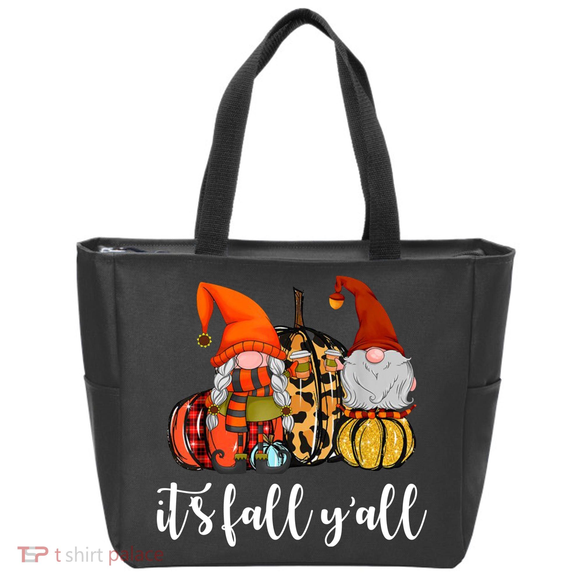 It's Fall Y'all Autumn Leaves Gnomes Fall Funny Tote Bag