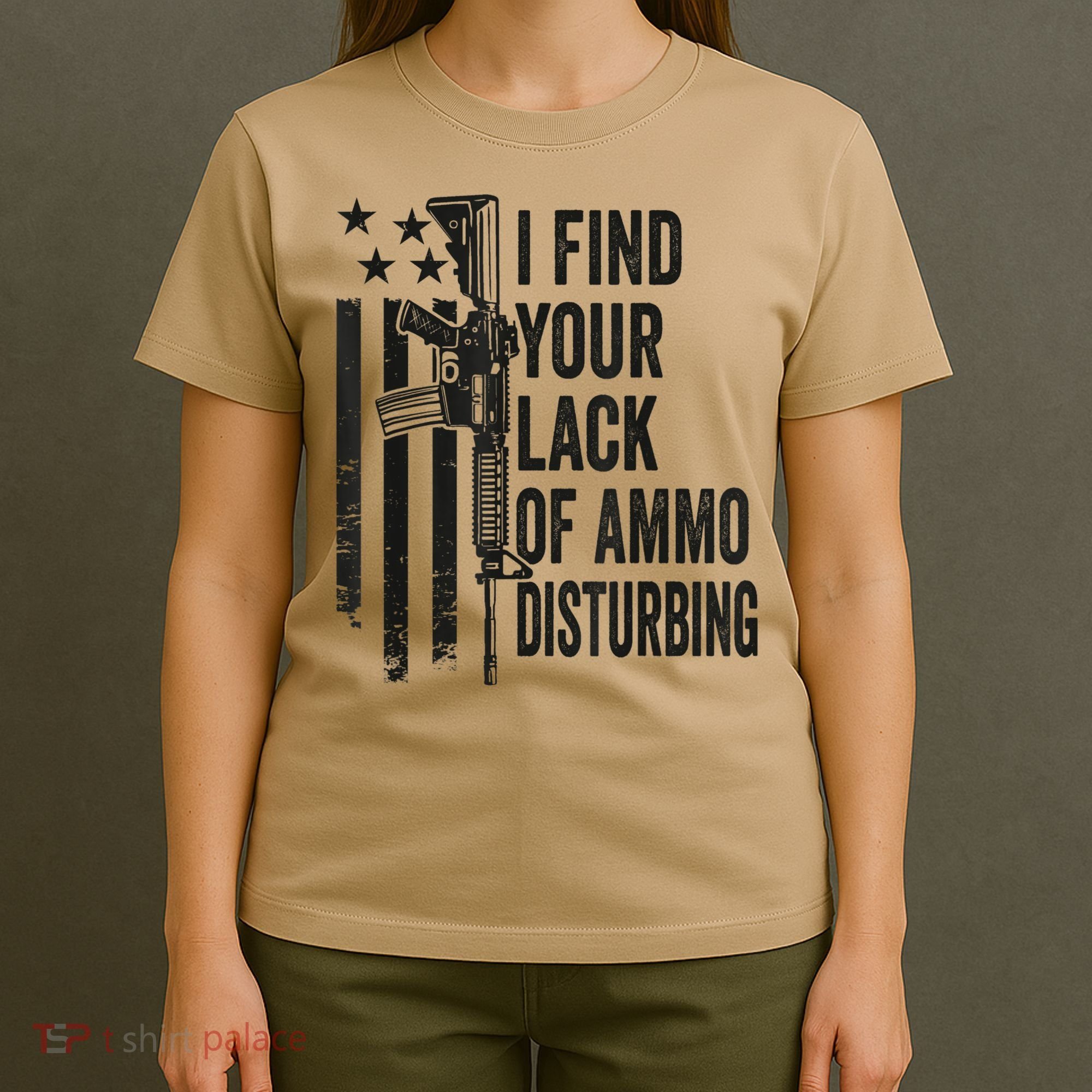I Find Your Lack Of Ammo Disturbing Funny Gun Camo Guns T-Shirt