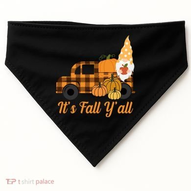 It's Fall Y'all Pumpkin Gnome USA-Made Doggie Bandana