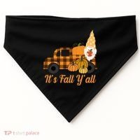 It's Fall Y'all Pumpkin Gnome USA-Made Doggie Bandana thumb 0