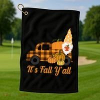 It's Fall Y'all Pumpkin Gnome Golf Towel thumb 1
