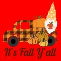 It's Fall Y'all Pumpkin Gnome Santa Hat thumb 1